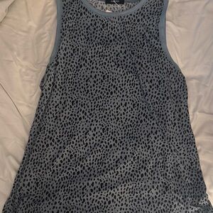 Gray Speckled Tank Top with Rounded Neckline